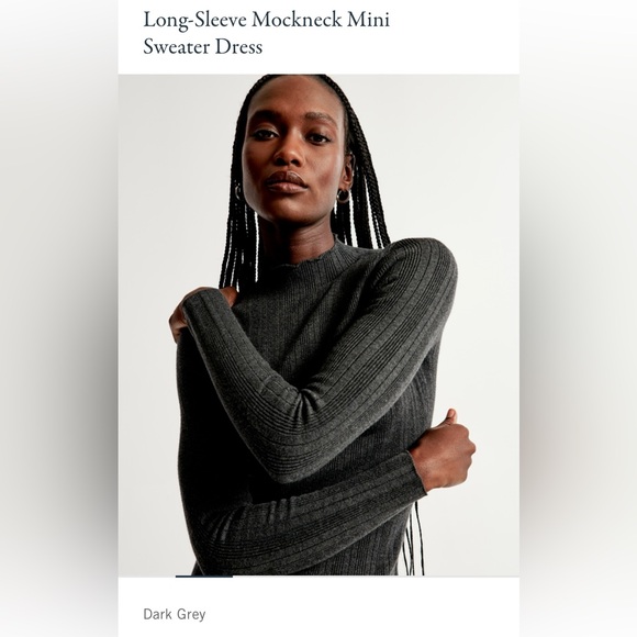 Abercrombie & Fitch Long-Sleeve Mockneck Mini Sweater Dress - Picture 6 of 7